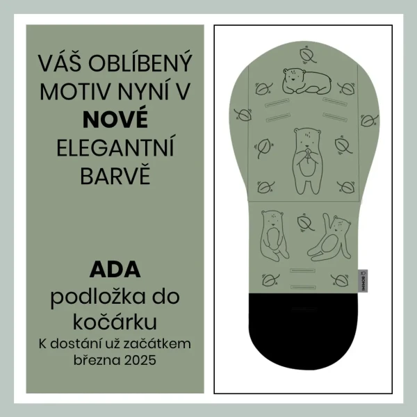 Bomimi ADA Podložka do kočíka Medvedík green