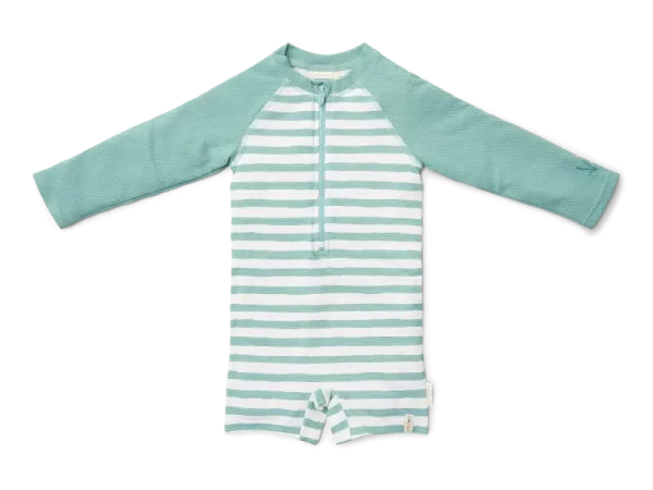 Little Dutch Plavky dlouhý rukáv Stripes Surf Blue vel. 98/104