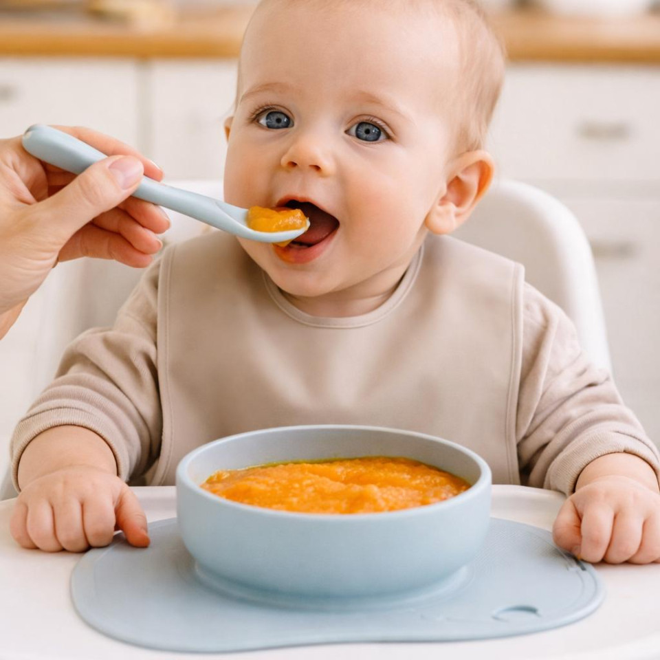 Prvý príbor a riad pre bábätko: kedy začať a ako vybrať bezpečne