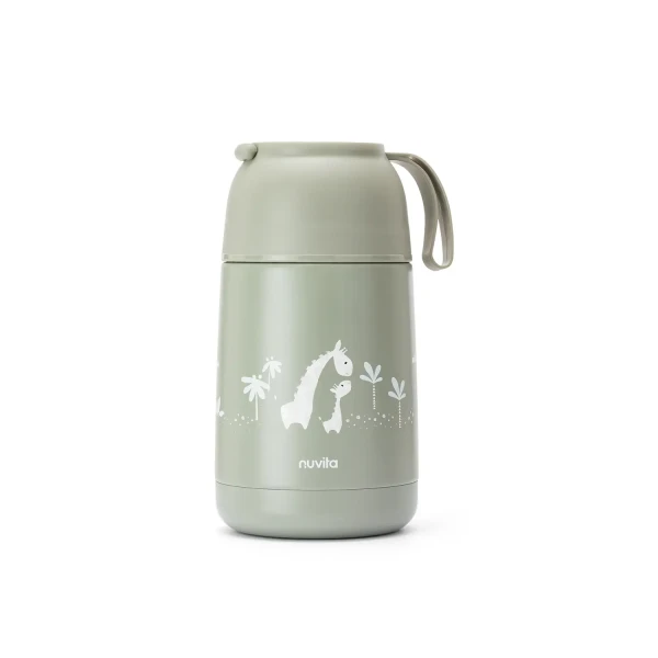 NUVITA Termoska s silikonovým držákem 620ml, Sage Green