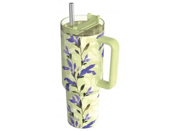 Quokka Nerezový termohrnek s brčkem Stream Matcha 1200 ml