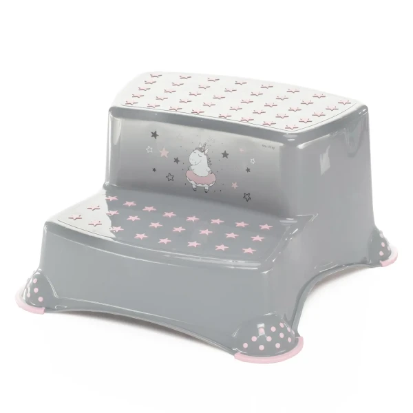 Zopa Dvojstupínek k WC/umyvadlu "Unicorn", Grey/Pink