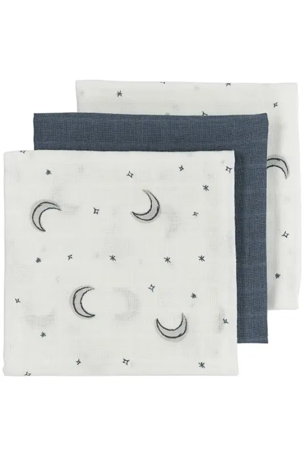 Mušelínové pleny 3-balení - Moon indigo