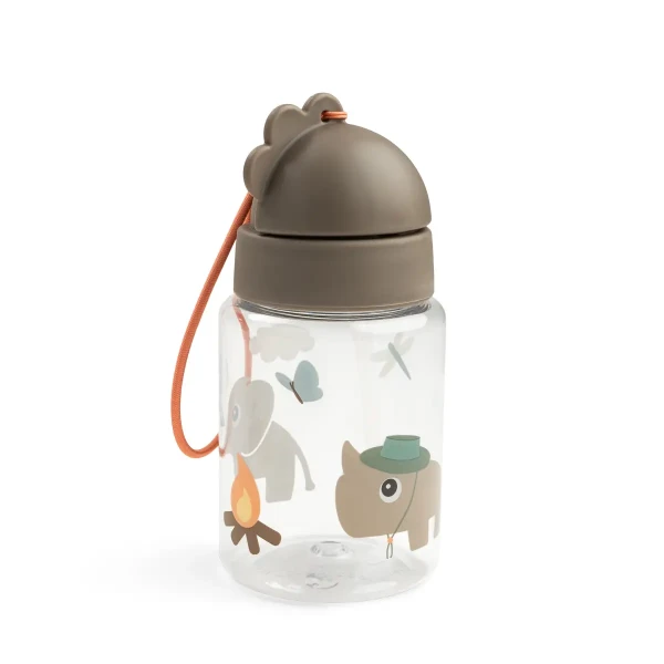 DONE BY DEER fľaša so slamkou Tiny Trails 280 ml - piesková
