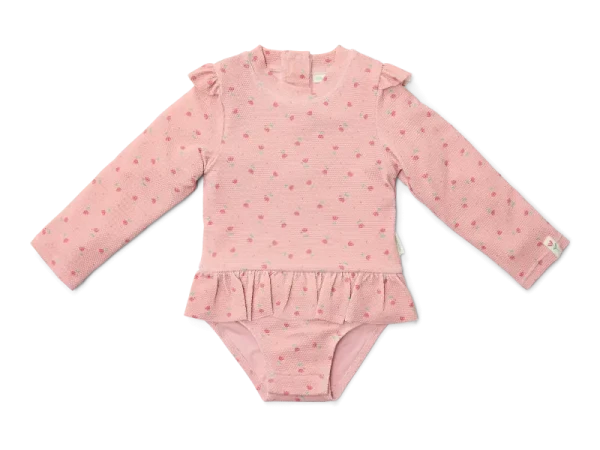 Little Dutch Plavky dlhý rukáv Sunny Flowers Blush vel. 86/92