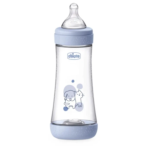 CHICCO Fľaša dojčenská antikoliková Perfect5 300 ml chlapec rýchly prietok 4m+